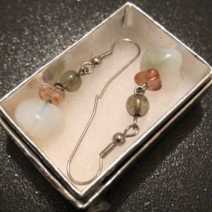 Glass and opal pair of earrings